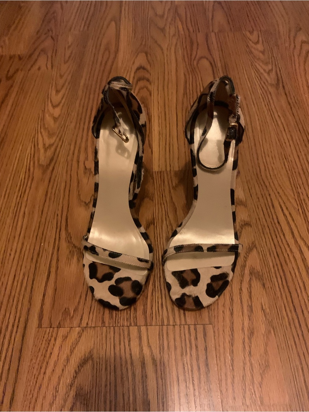 Stuart Weitzman Leopard Print Ankle Strap Sandals - Beige/Brown